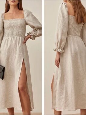 Reformation Gitane Linen
Midi Dress - Oatmeal Beige
Linen